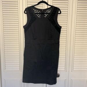 Etcetera Little Black Dress Crochet Cocktail Party Special occasion Cotton EUC